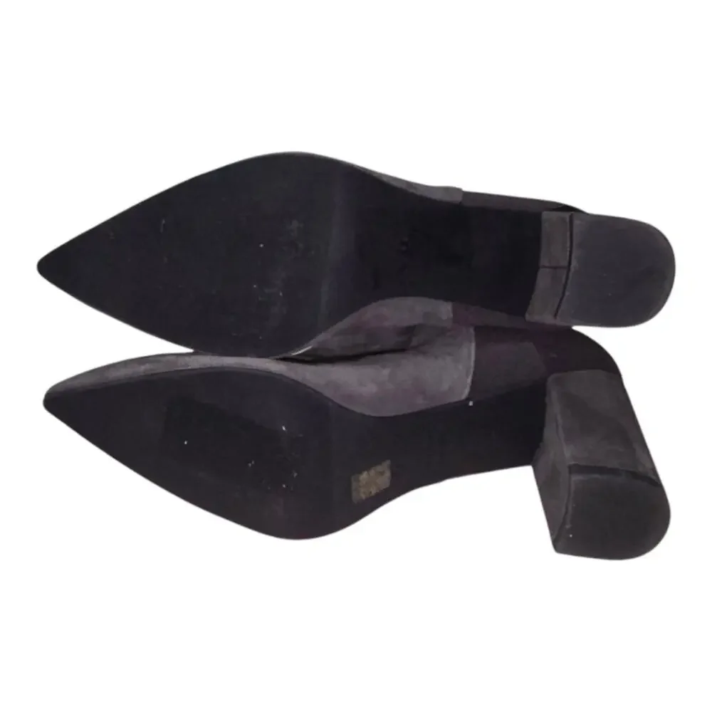 Stuart Weitzman Lonnie 75 Suede Booties, Slate Gray US 5.5 MSRP $575 New